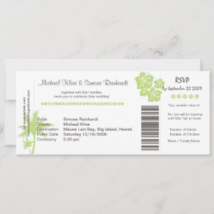 Convite de Casamento de Embarque e RSVP em um