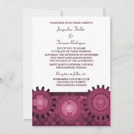 Convite de casamento de engrenagens Steampunk, ros