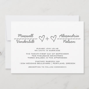 Convite de casamento de Equação Cardíaca de cinza