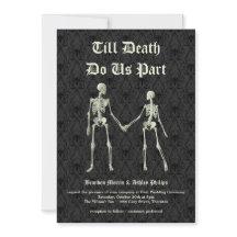 Convite De Casamento De Esqueletos Elegantes