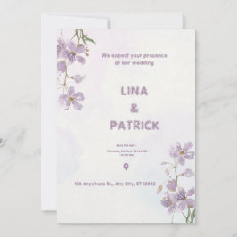 Convite De Casamento De Estilo De Aquarela Floral