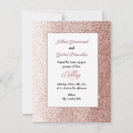 Convite De Casamento De Estilo De Glitter De rosa