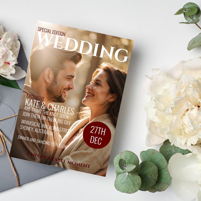 Convite de casamento de Estilo de Revista Personal (Criador carregado)