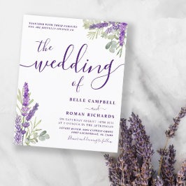 Convite de Casamento de Eucalipto e Lavanda Econôm