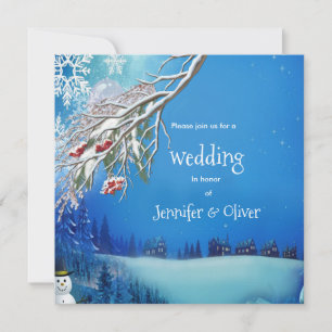 Convite de casamento de Fantasia Snowy Winter