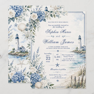 Convite de Casamento de Farol Costeiro