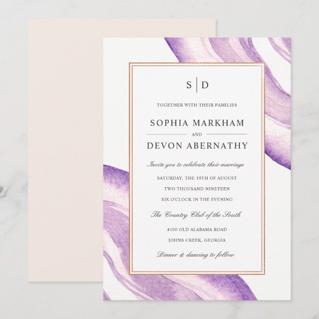 Convite de casamento de Fatia de Agitação de Cores (Frente/Verso)