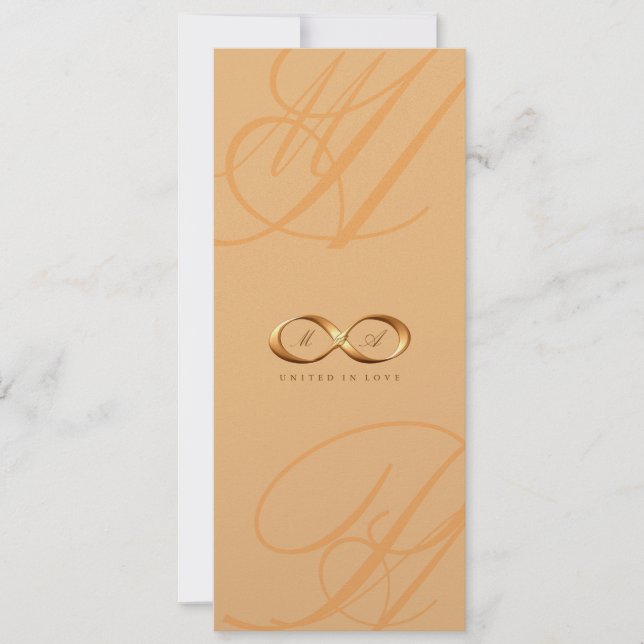 Convite de casamento de fecho de mão do Bronze Lov (Frente)