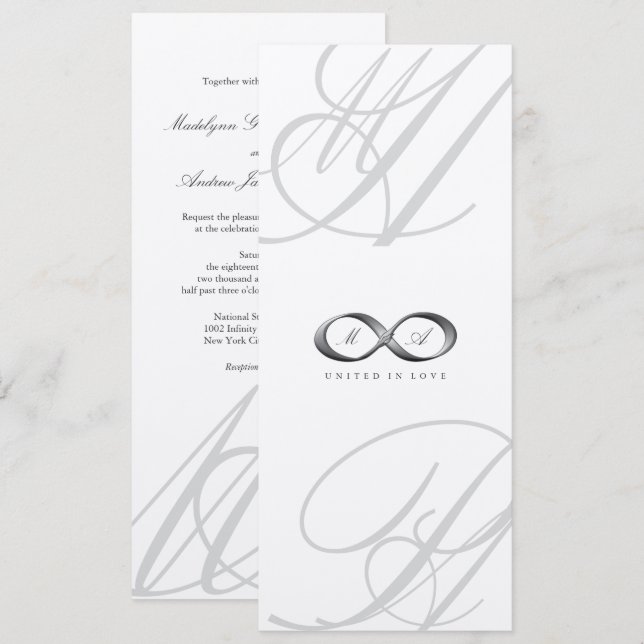 Convite de casamento de fecho de mão do Elegante I (Frente/Verso)