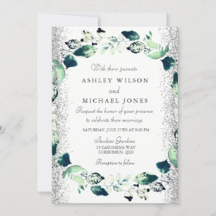 Convite de casamento de fenda de folhas de