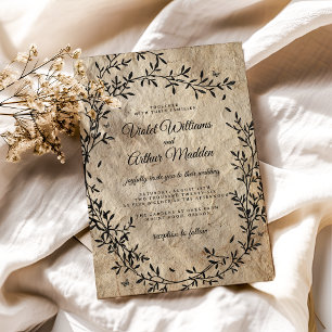 Convite De Casamento De Feriados Botânicos Vintage