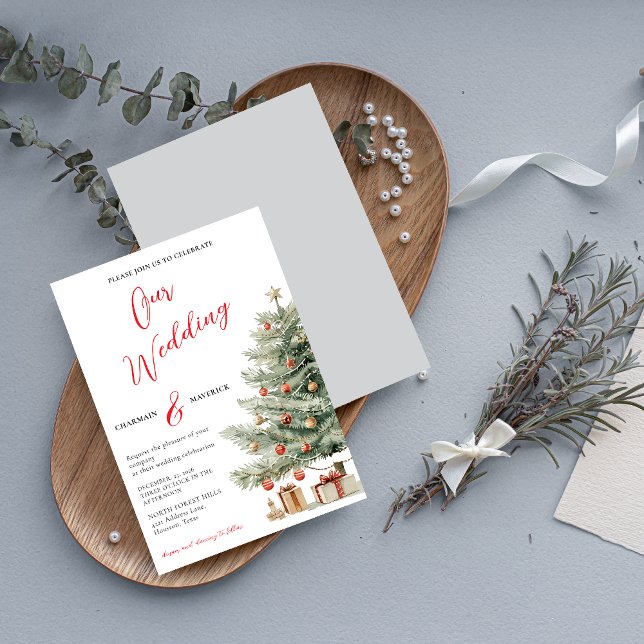 Convite de Casamento de Férias de Inverno (Criador carregado)