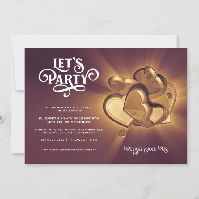 Convite de Casamento de Festa de vamos (Frente)