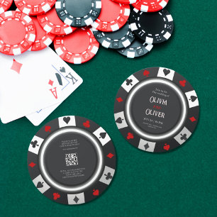 convite de casamento de fichas de pôquer do Casino