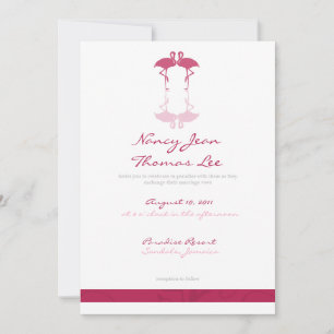 Convite De Casamento De Flamingos Rosa