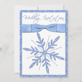 Convite De Casamento De Flocos De Neve Azul De Gel