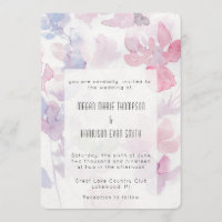 Convite De Casamento De Flor De Água Delicada