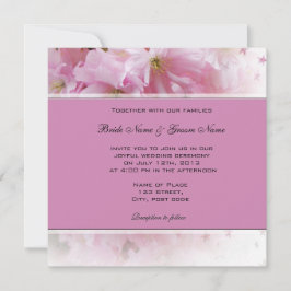 Convite de casamento de flor de cerejeira rosa sua
