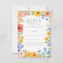 Convite de Casamento de Flor de Jardim com Aquarel