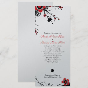 Convite de casamento de Flor de Papel Metálico