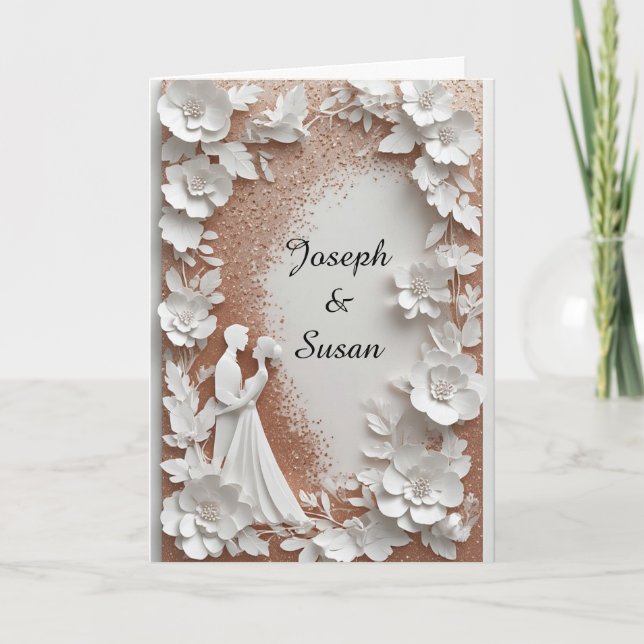 ✨ Convite de Casamento de Flor de Papel para Noiva (Frente)