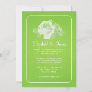 Convite De Casamento De Flor/Flor Rústico Verde l
