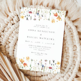 Convite de Casamento de Flor Silvestre Boho Chic