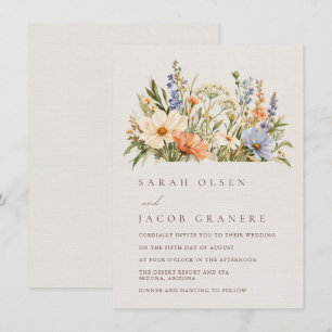 Convite de Casamento de Flor Silvestre de Prado em