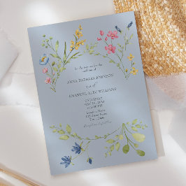 Convite de Casamento de Flor Silvestre de Primaver