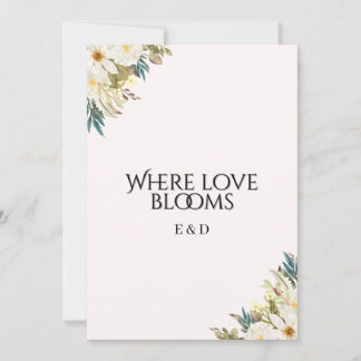 Convite de Casamento de Flor Silvestre Rústica