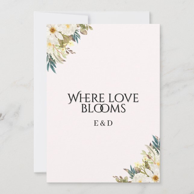 Convite de Casamento de Flor Silvestre Rústica (Frente)