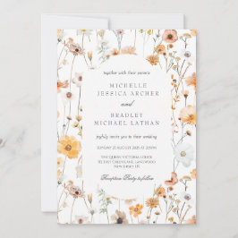 Convite De Casamento De Flores De Densidade De Aqu