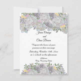 Convite de Casamento de Flores de Jardim Rústico S