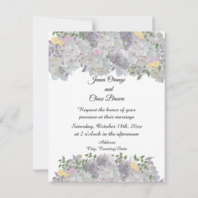 Convite de Casamento de Flores de Jardim Rústico S (Frente)