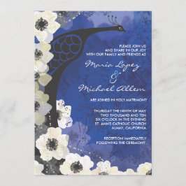 Convite De Casamento De Flores De Pavão E De Anêmo