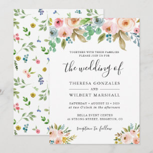 Convite De Casamento De Flores Frescas De Jardim D