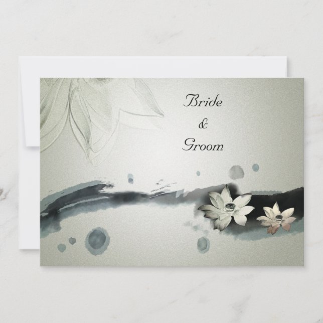 Convite De Casamento De Flores Japonesas (Frente)