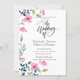 Convite De Casamento De Flores Rosa De Jardim