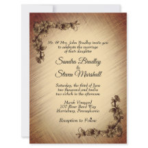 Convite de Casamento de Flores Rústicas Profundas