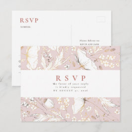Convite de casamento de flores silvestres desenhad