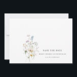 Convite de casamento de flores silvestres simples<br><div class="desc">Convite de casamento de flores silvestres em aquarela elegante para guardar a data</div>