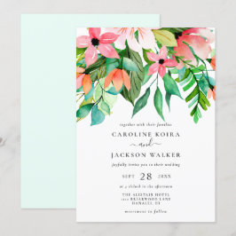 Convite De Casamento De Flores Tropicais