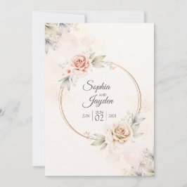 Convite De Casamento De Flores Tropicais De Aquare