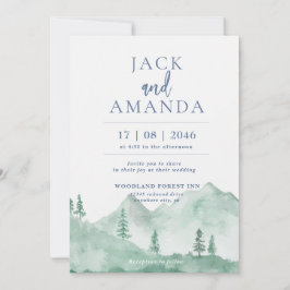 Convite De Casamento De Florestas De Montanha