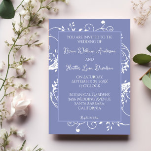 Convite De Casamento De Flourish Periwinkle