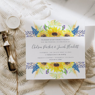 Convite De Casamento De Flowerfields   Quadrado