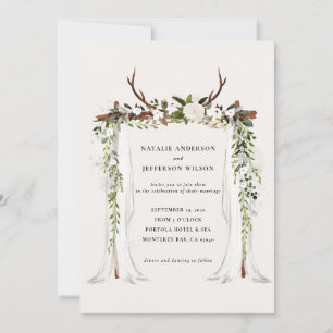 Convite de casamento de folhagem de caserna russa