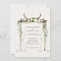Convite de casamento de folhagem de caserna russo