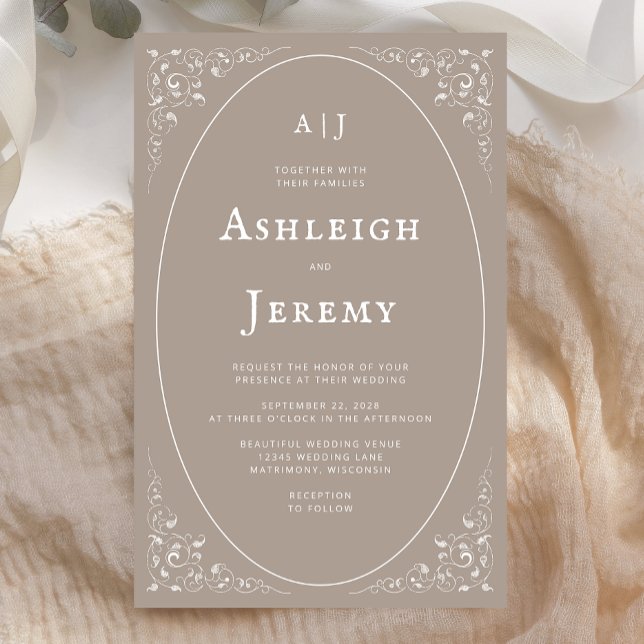 Convite De Casamento De Folhagem De Folhagem De Or (Criador carregado)