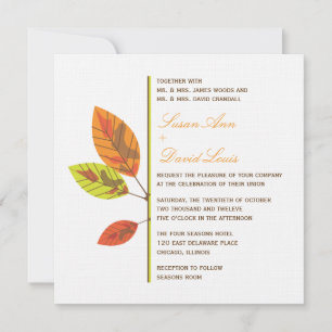 Convite de Casamento de Folhas de outono